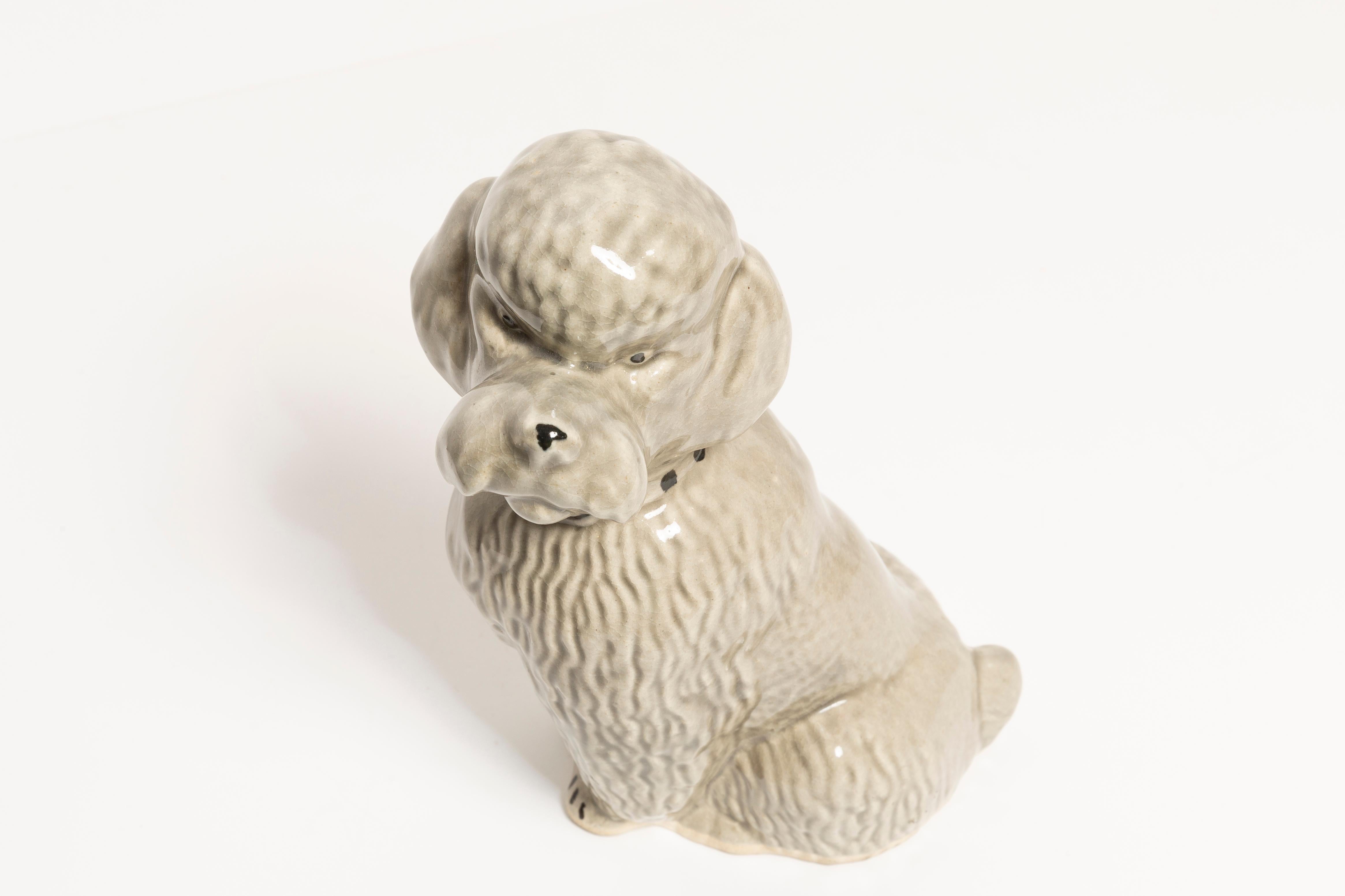 20th Century Small Gray Poodle Dog Sculpture, Italy, 1960s For Sale 5
