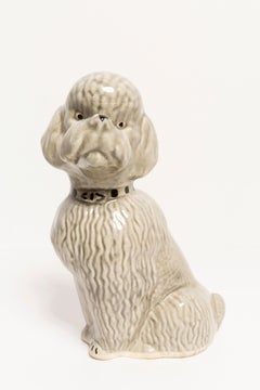 20th Century Small Gray Poodle Dog Sculpture, Italy, 1960s