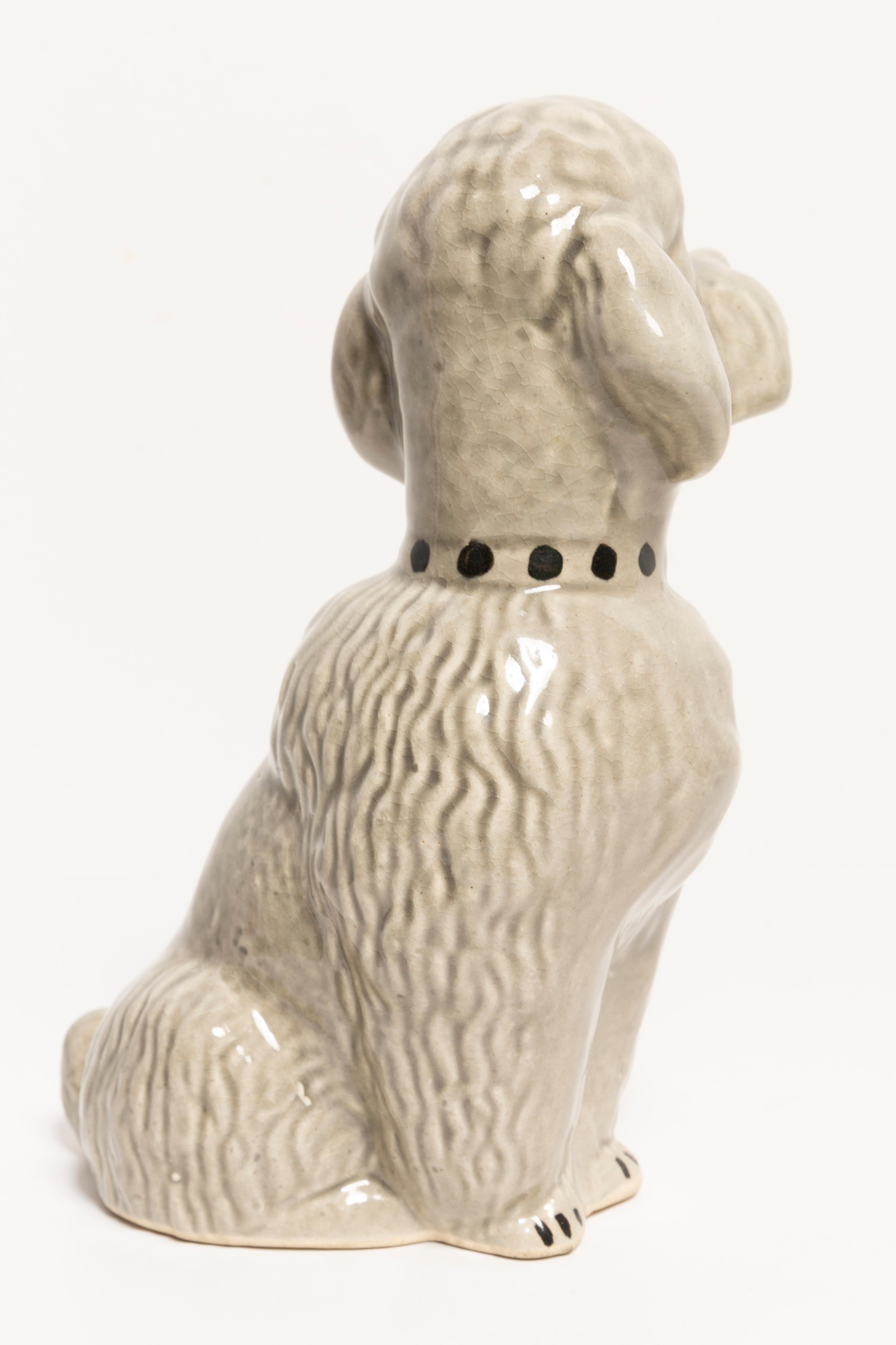 Italian 20th Century Small Gray Poodle Dog Sculpture, Italy, 1960s For Sale