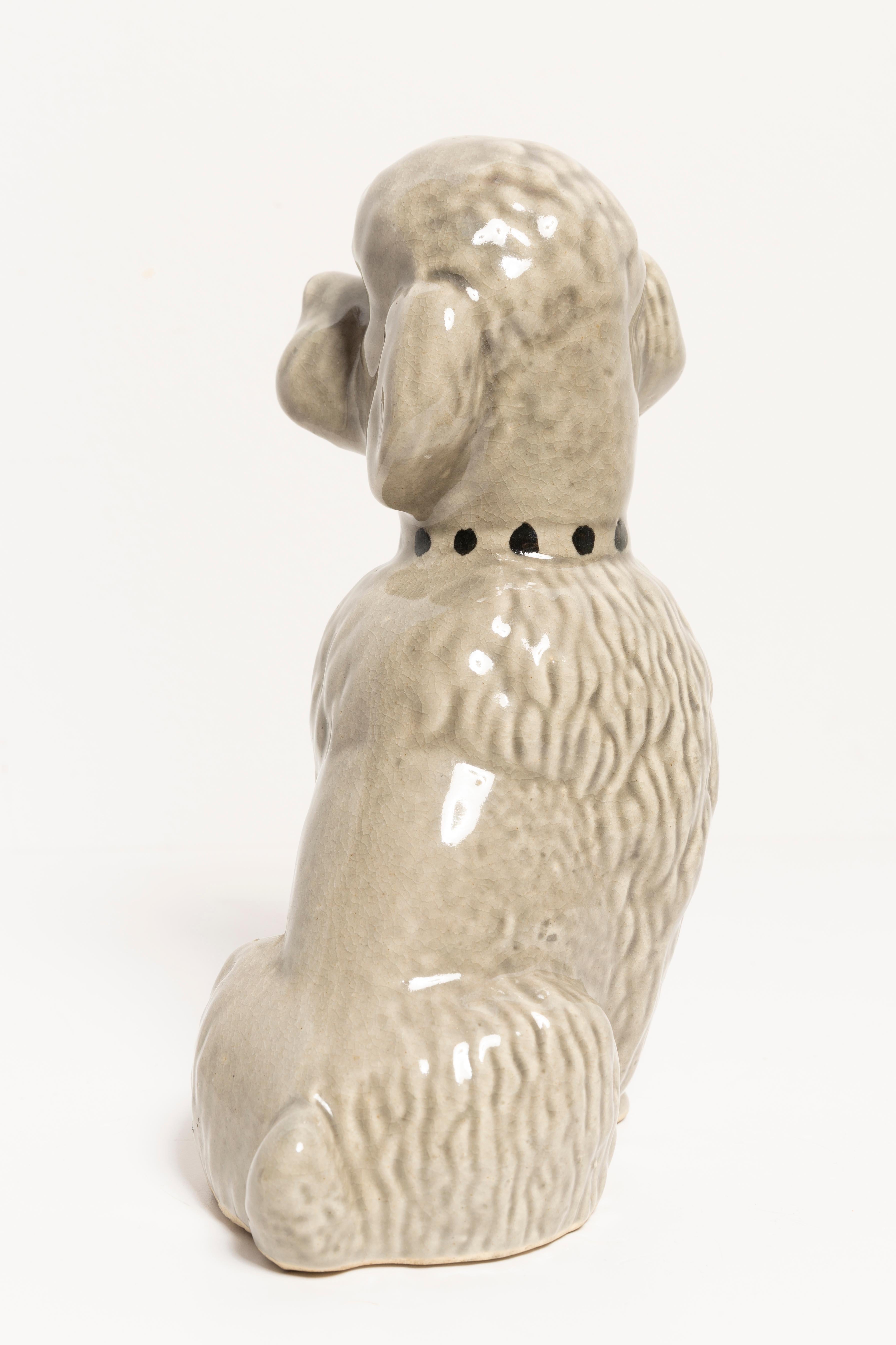 20th Century Small Gray Poodle Dog Sculpture, Italy, 1960s In Good Condition For Sale In 05-080 Hornowek, PL