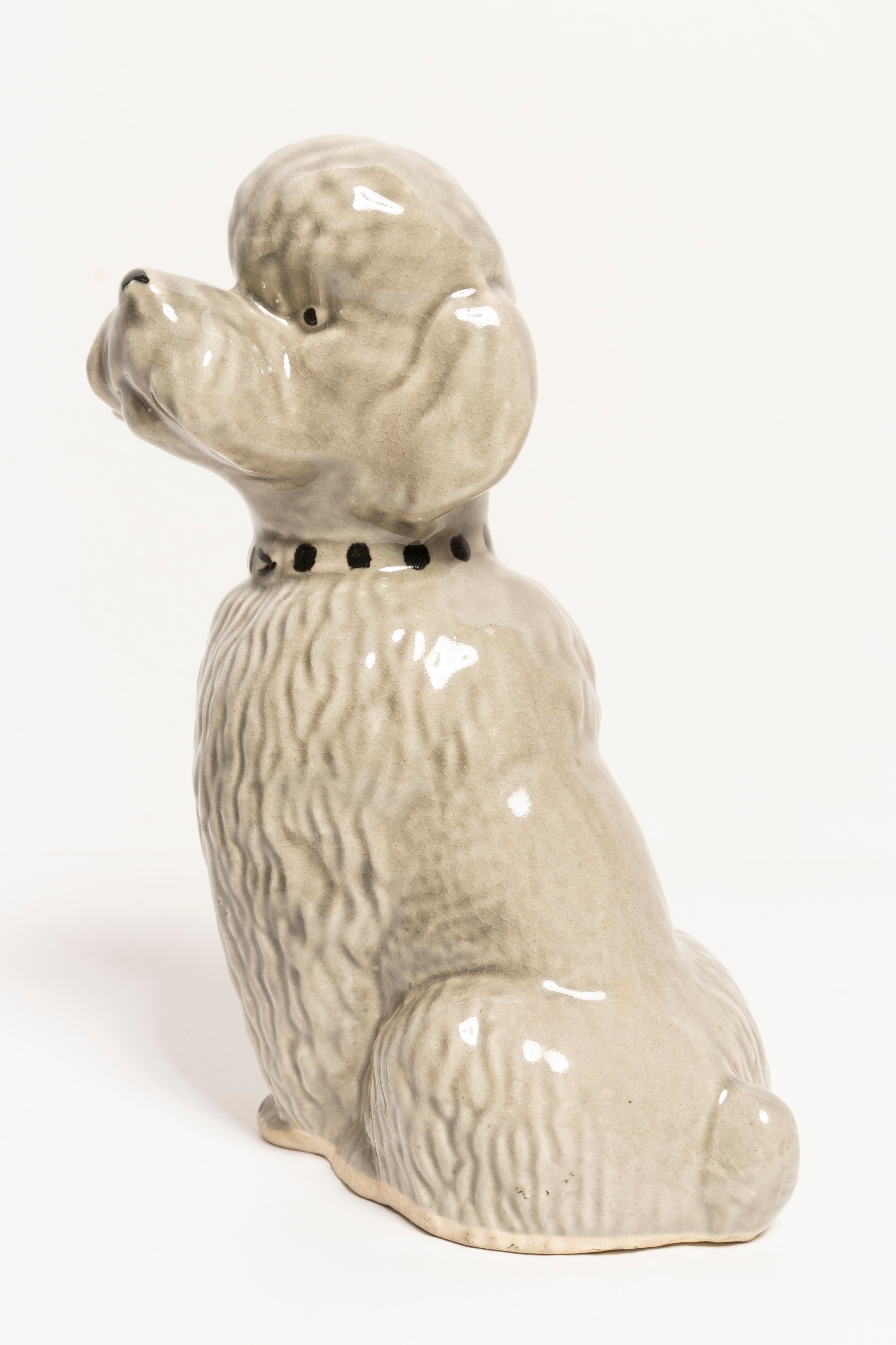 20th Century Small Gray Poodle Dog Sculpture, Italy, 1960s For Sale 1