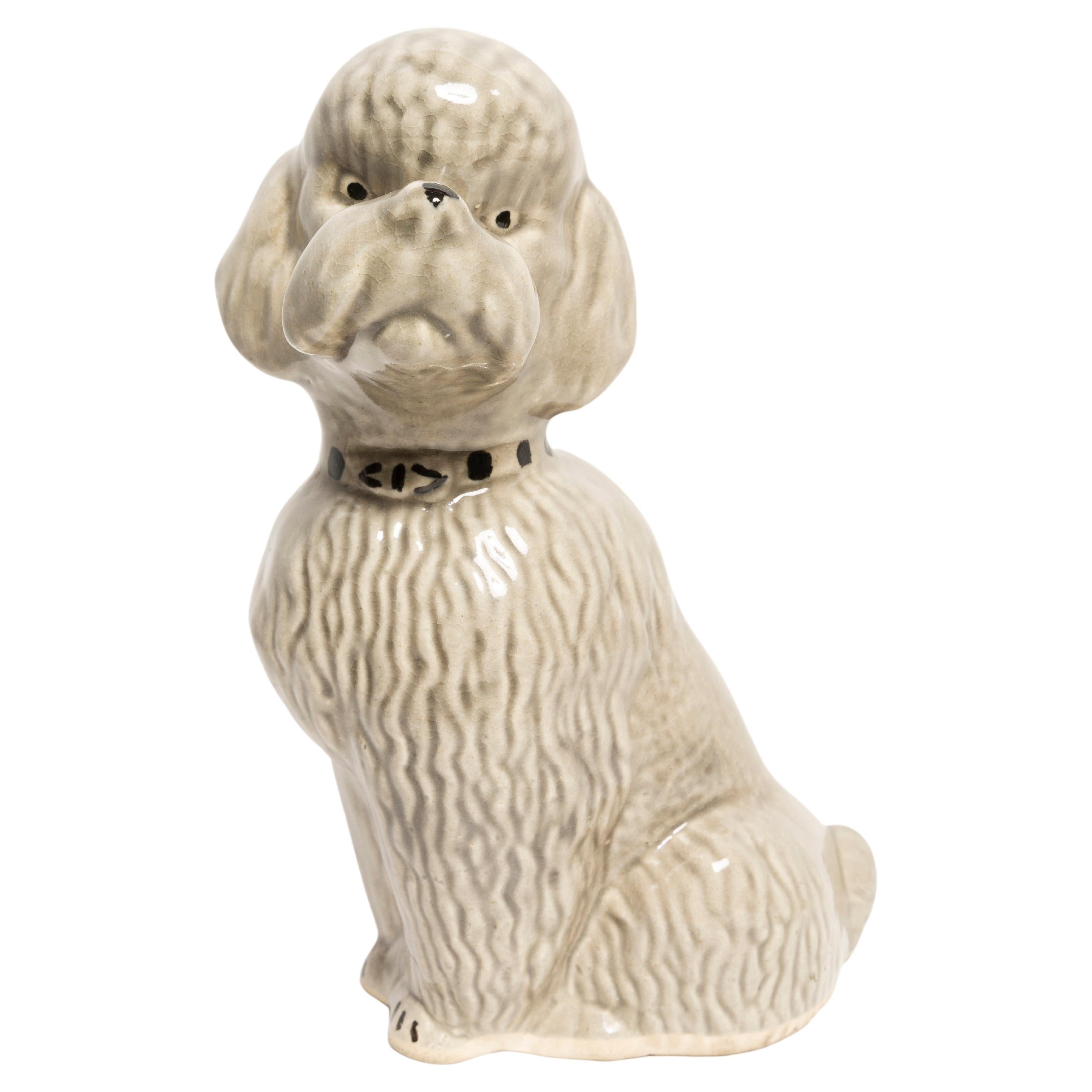 20th Century Small Gray Poodle Dog Sculpture, Italy, 1960s For Sale
