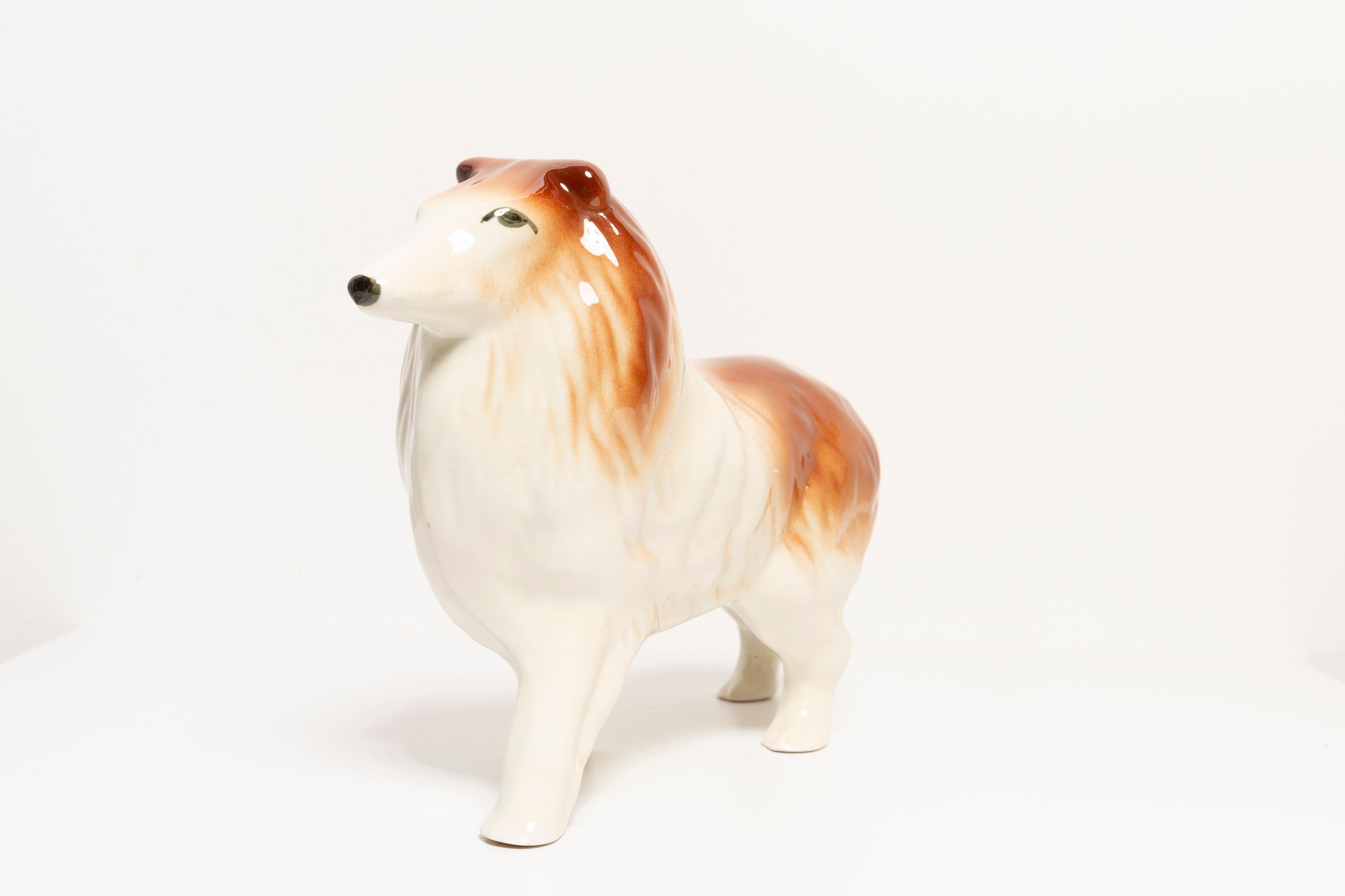 Peint à la main Petite sculpture de chien Lessie du 20ème siècle, Italie, années 1960 en vente