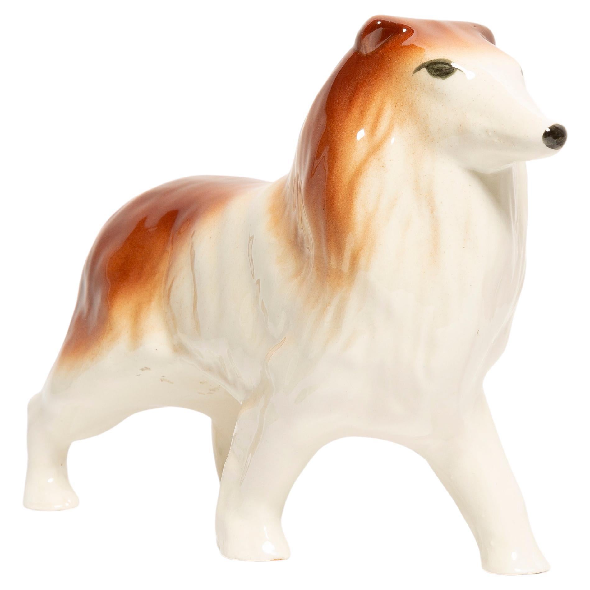 Piccola scultura di cane Lessie del XX secolo, Italia, anni '60