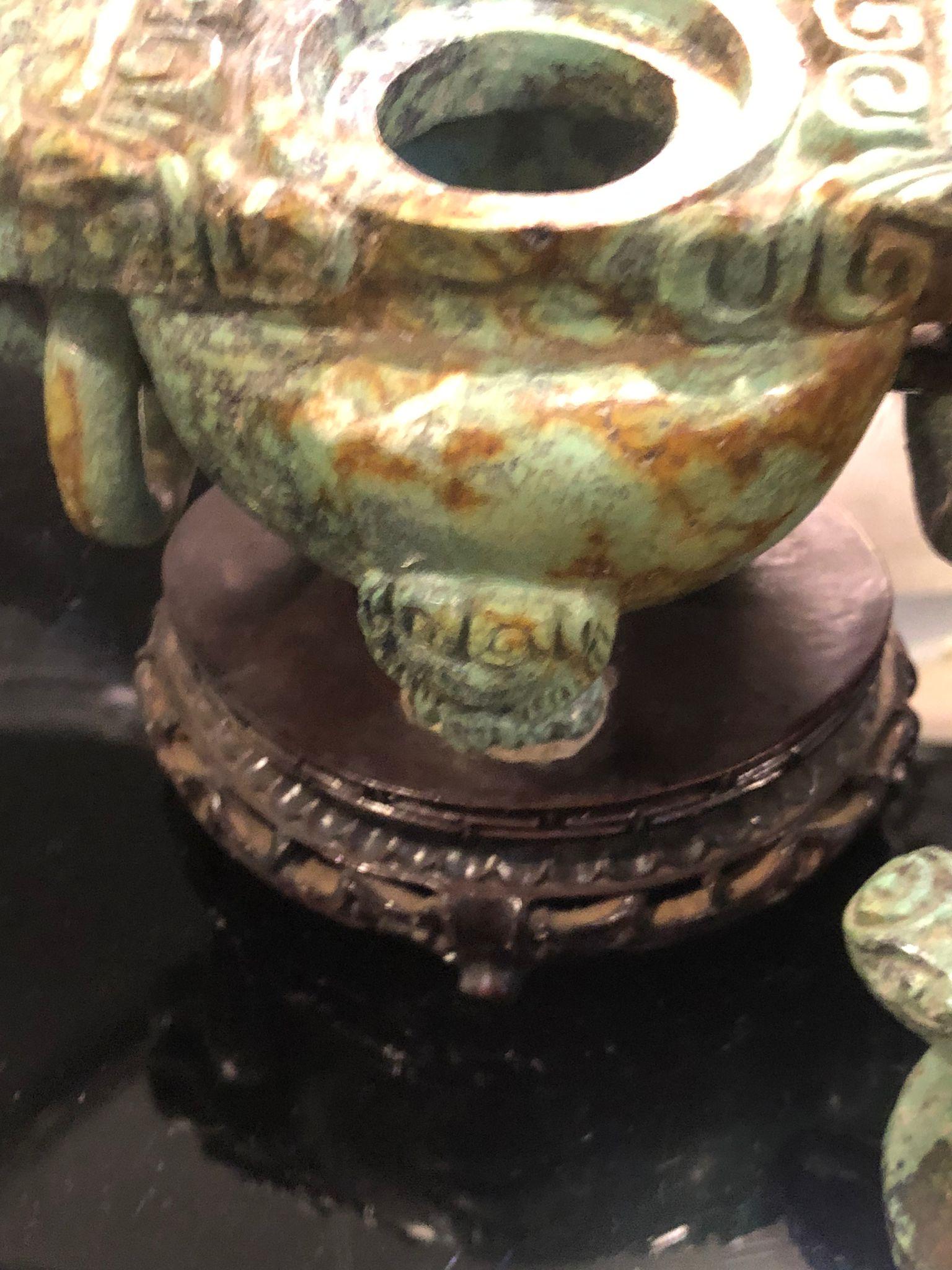 Precious Stone 20th Century, Small Mayan Art Style Turquoise Censer, Colombia 1960 For Sale