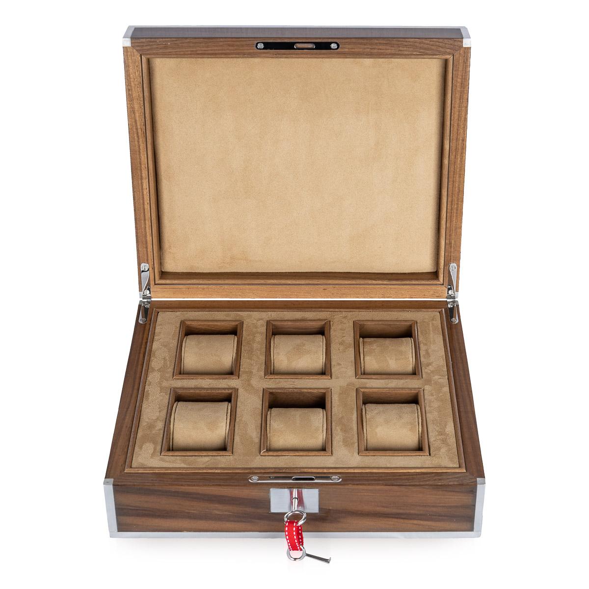 20th Century Smoked Walnut Custom Fitted Watch Case For Sale 4