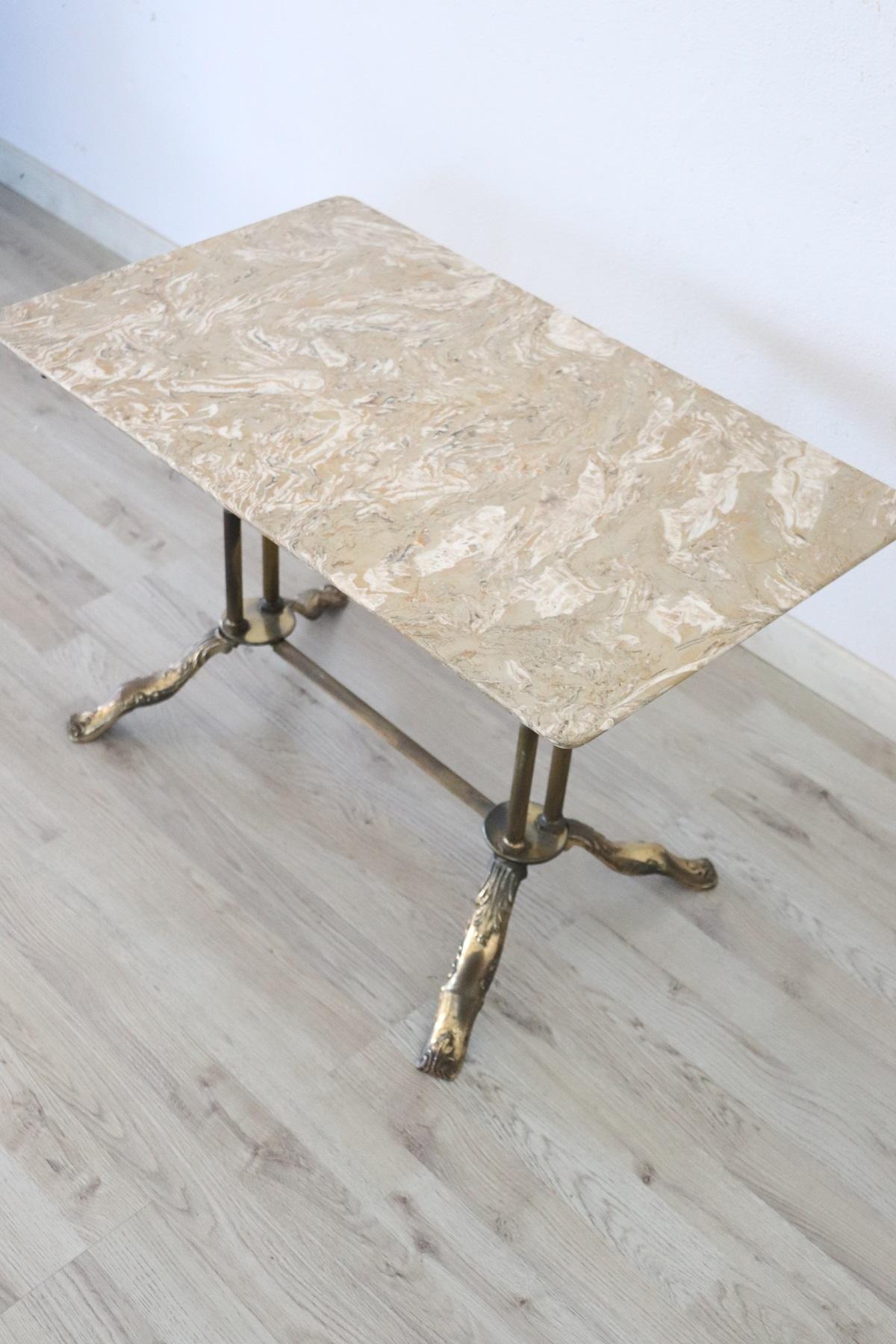20th Century Sofa Table in Gilded Bronze with Marble Top In Good Condition In Casale Monferrato, IT