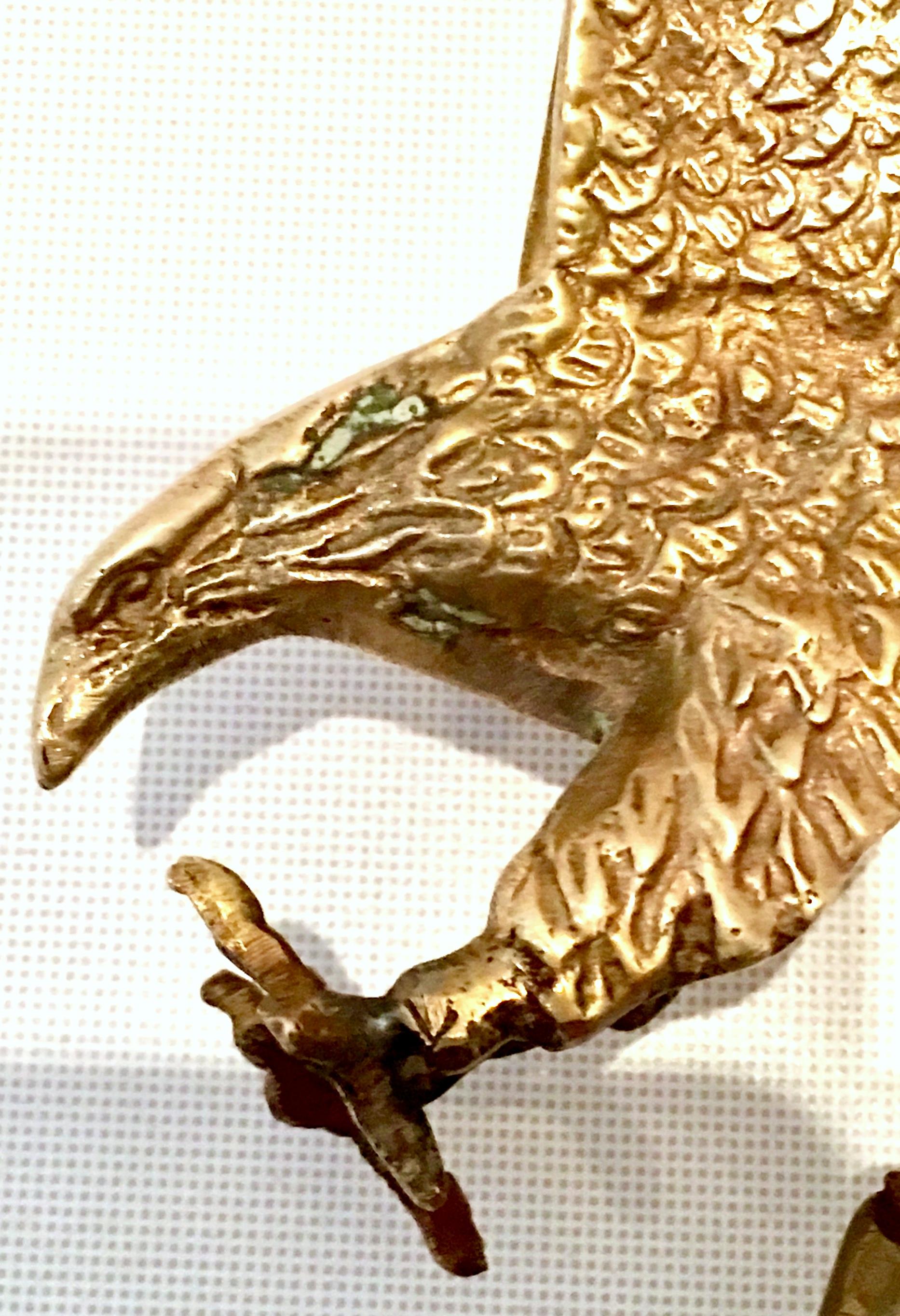 20th Century Solid Brass Eagle Sculpture 1