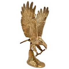 Vintage 20th Century Solid Brass Eagle Sculpture