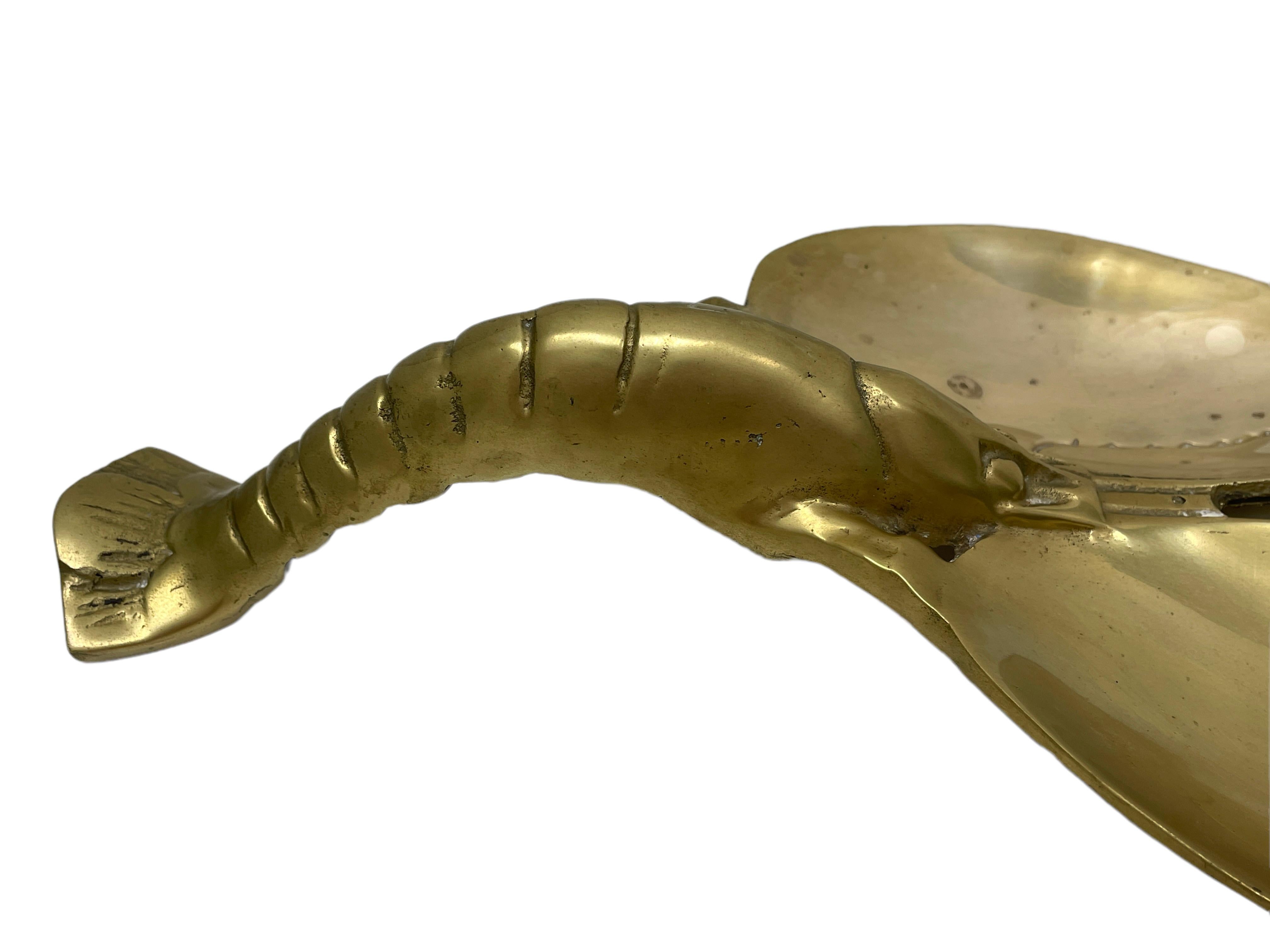 20th Century Solid Brass Lobster Tray Bowl Catchall, vintage  In Good Condition For Sale In Nuernberg, DE