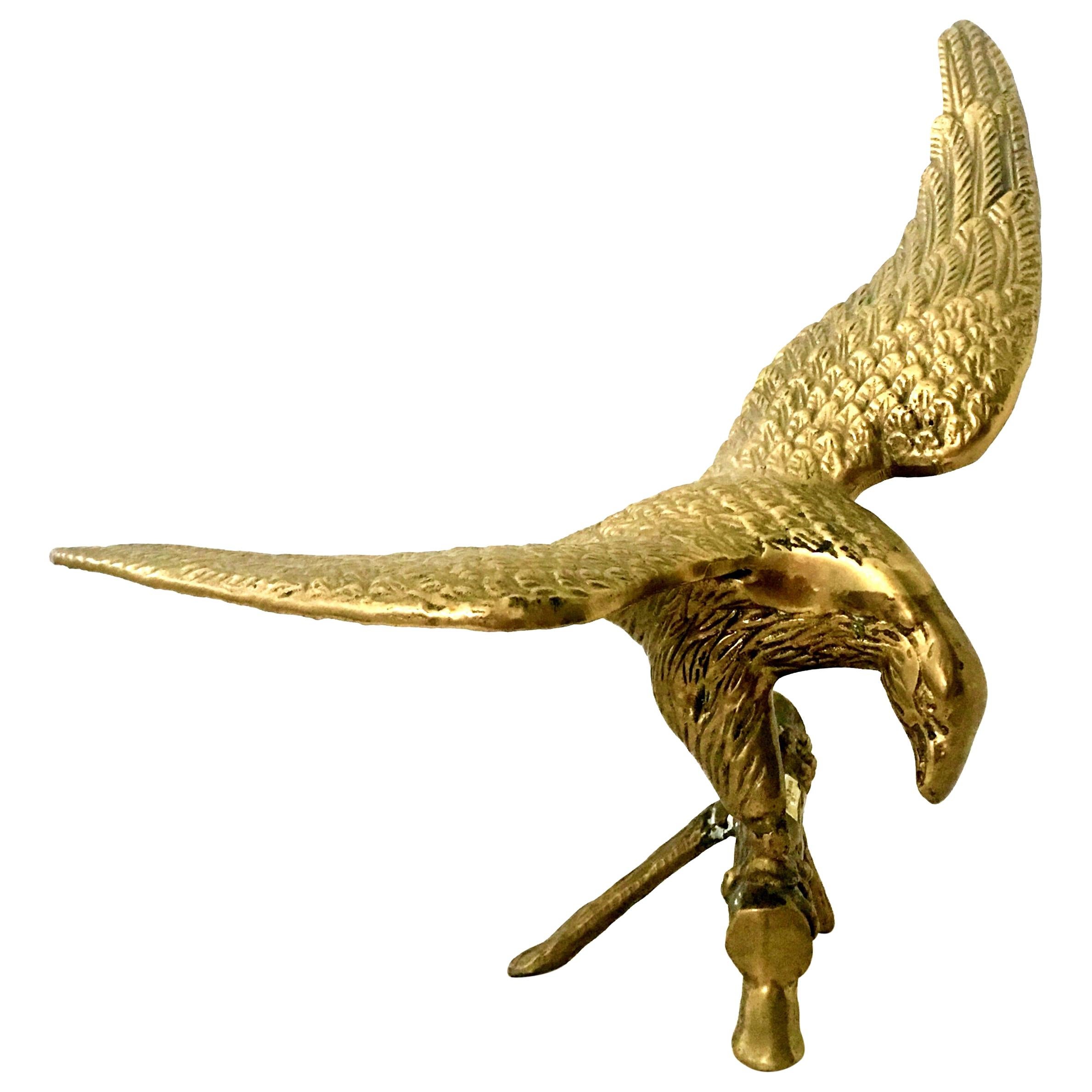 20th Century Solid Brass Perched Eagle Sculpture For Sale at 1stDibs solid brass eagle