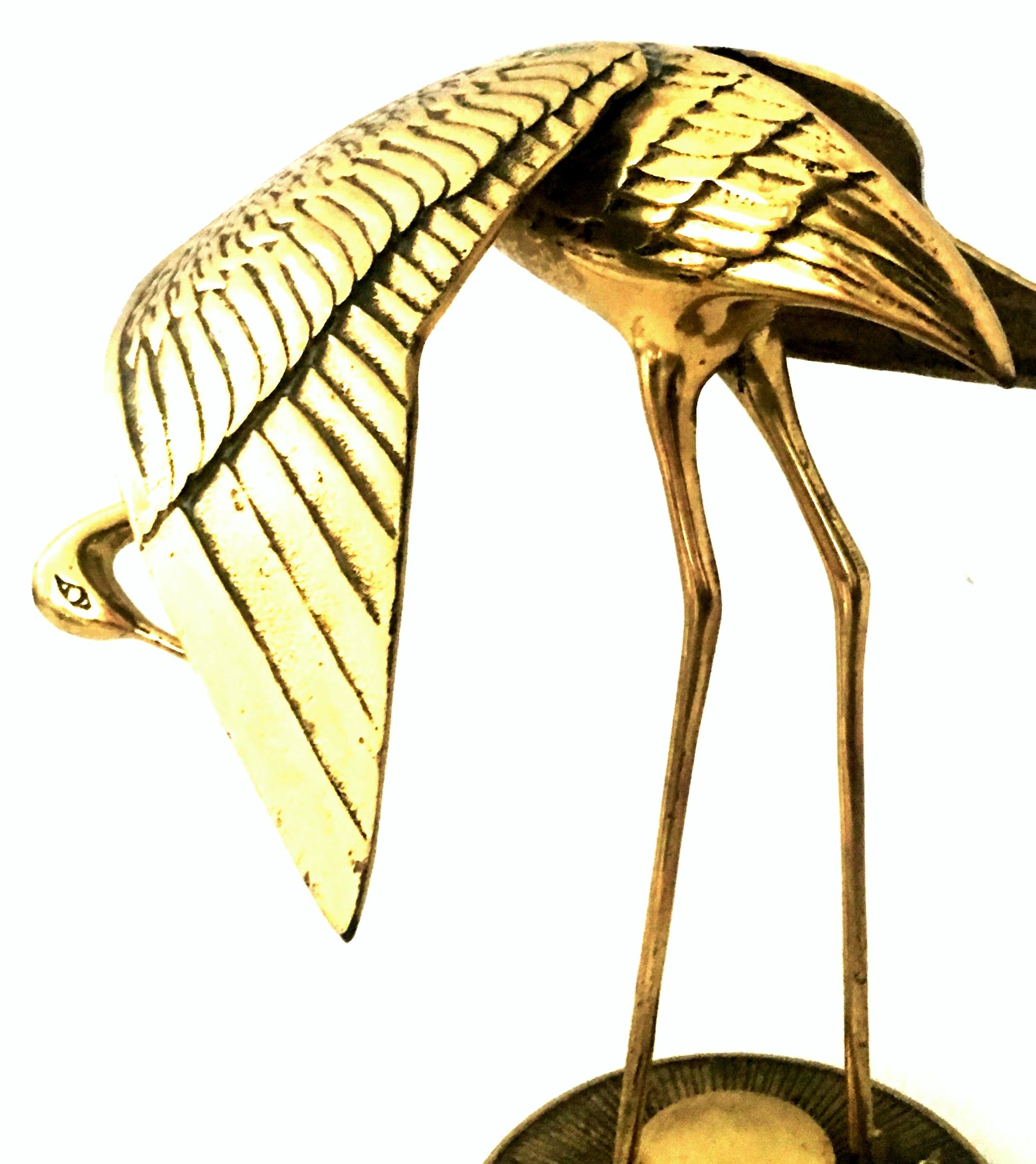 20th Century Solid Brass Set of Three Crane Birds For Sale 6
