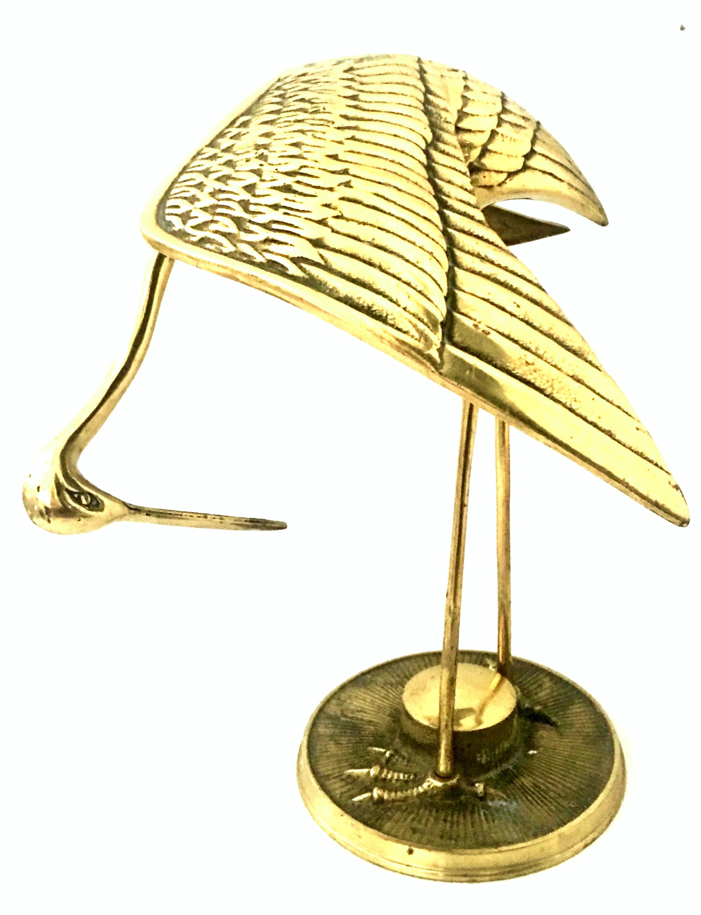 20th Century Solid Brass Set of Three Crane Birds For Sale 3