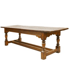 20th Century Solid Oak Refectory Table