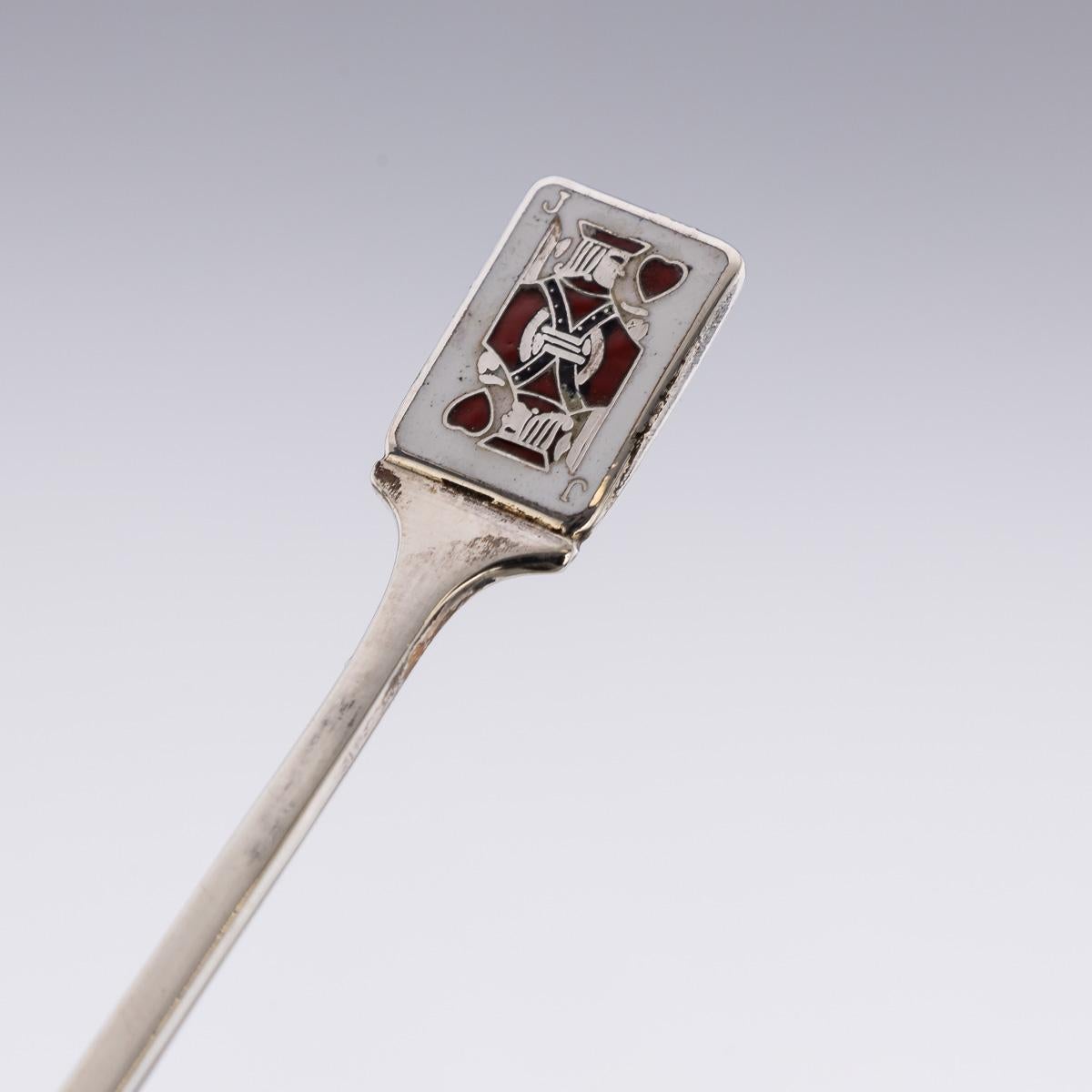 20th Century Solid Silver 12 Cased Cocktail Picks, Garrard, c.1986 For Sale 7