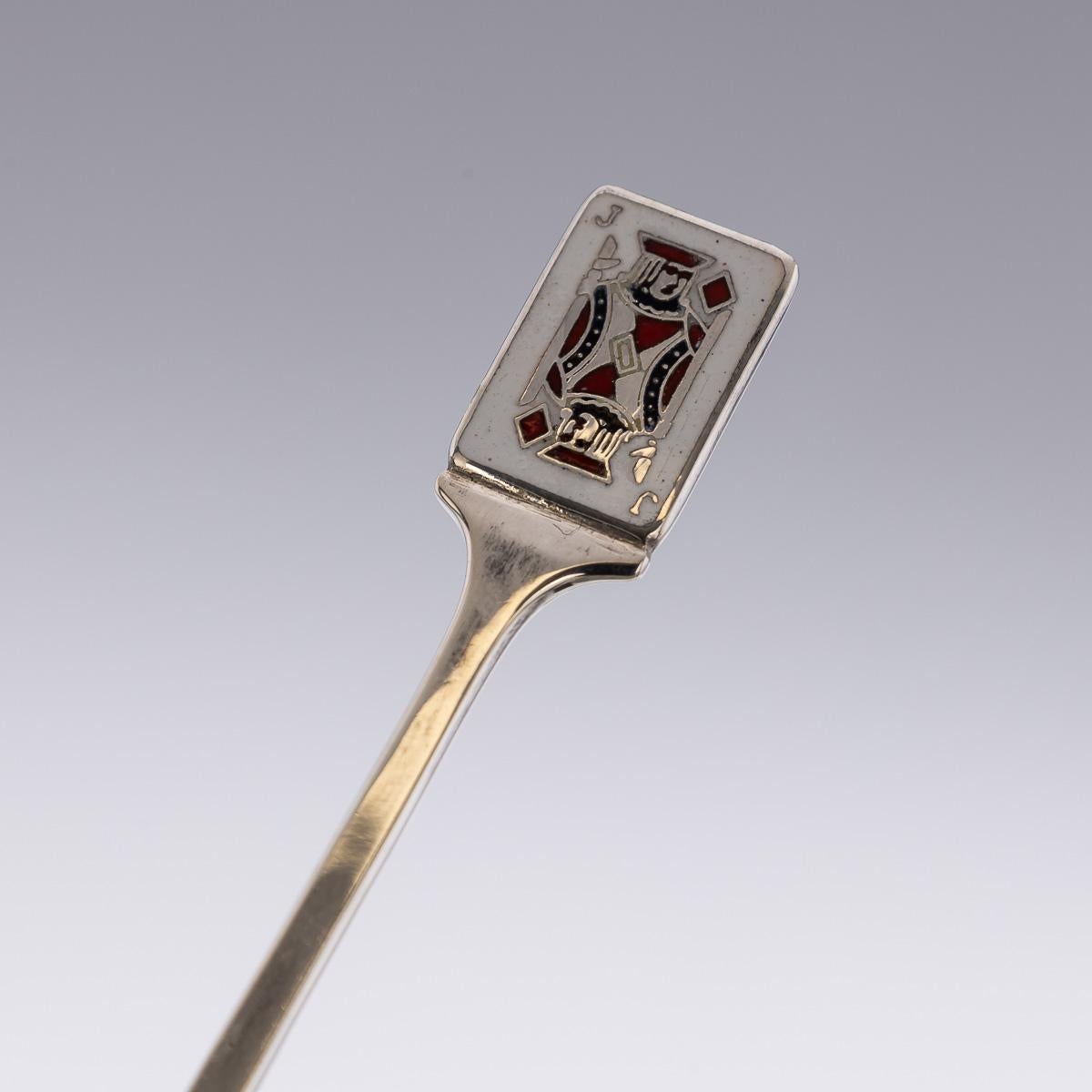 20th Century Solid Silver 12 Cased Cocktail Picks, Garrard, c.1986 For Sale 8