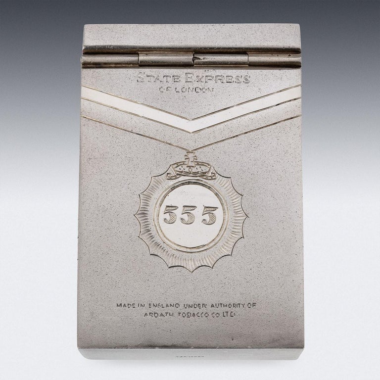 20th Century Solid Silver 555 State Express Of London Cigarette Carton,  London at 1stDibs