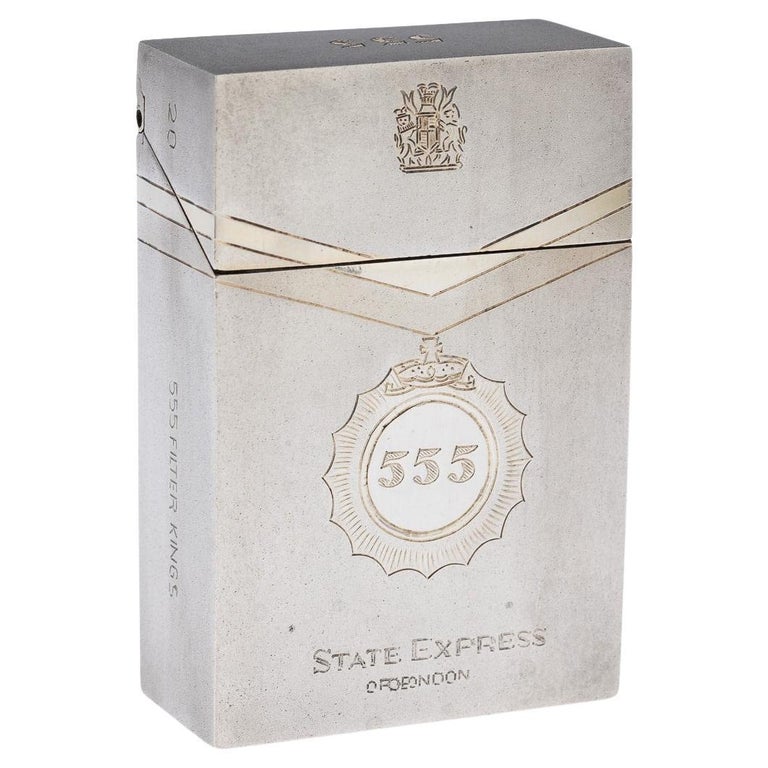 555 cigarettes for sale 20th Century Solid Silver 555 State Express Of London Cigarette Carton,  London at 1stDibs
