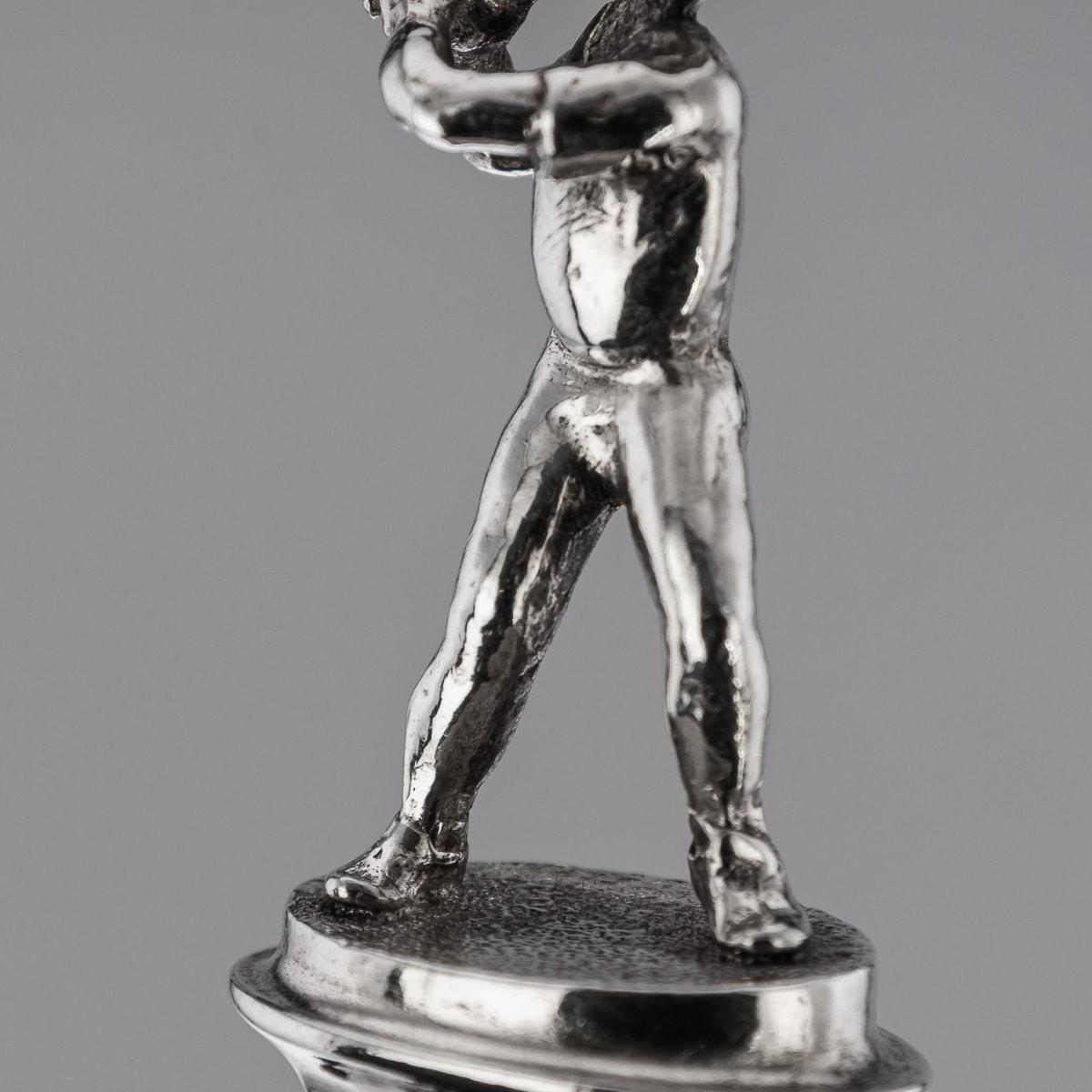 20th Century Solid Silver 'Baseball' Menu Holders, London, c.1995 For Sale 1