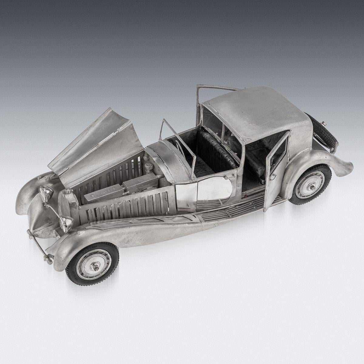 20th Century Solid Silver Bugatti Royale Type 41 Model Car, L Donati, c.1960 For Sale 4