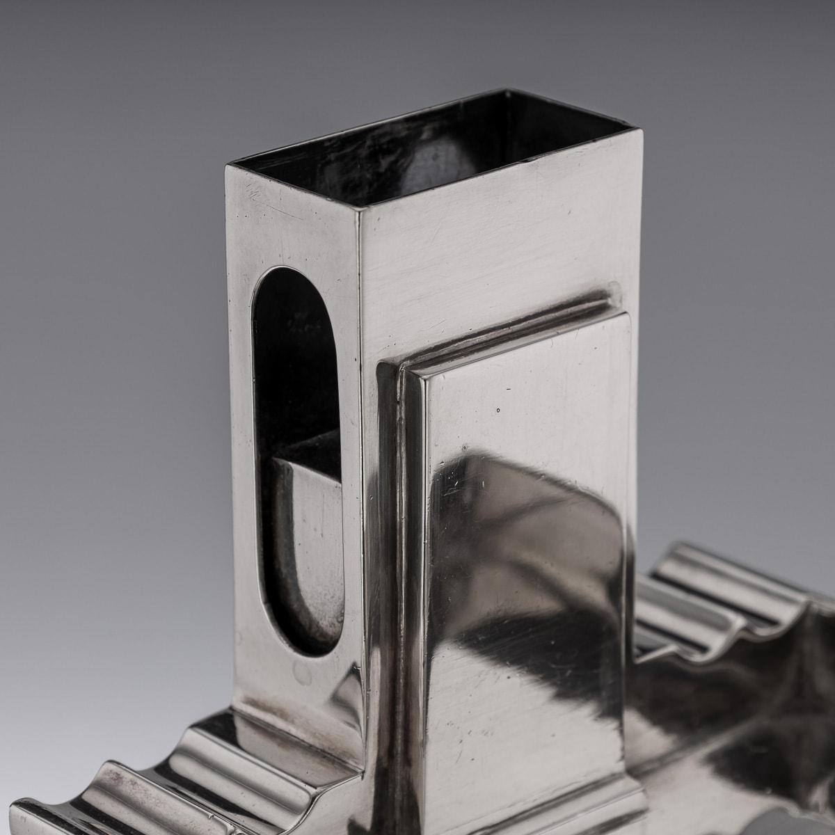 20th Century Solid Silver Cigar Ashtray With Match Striker, c.1960 For Sale 4