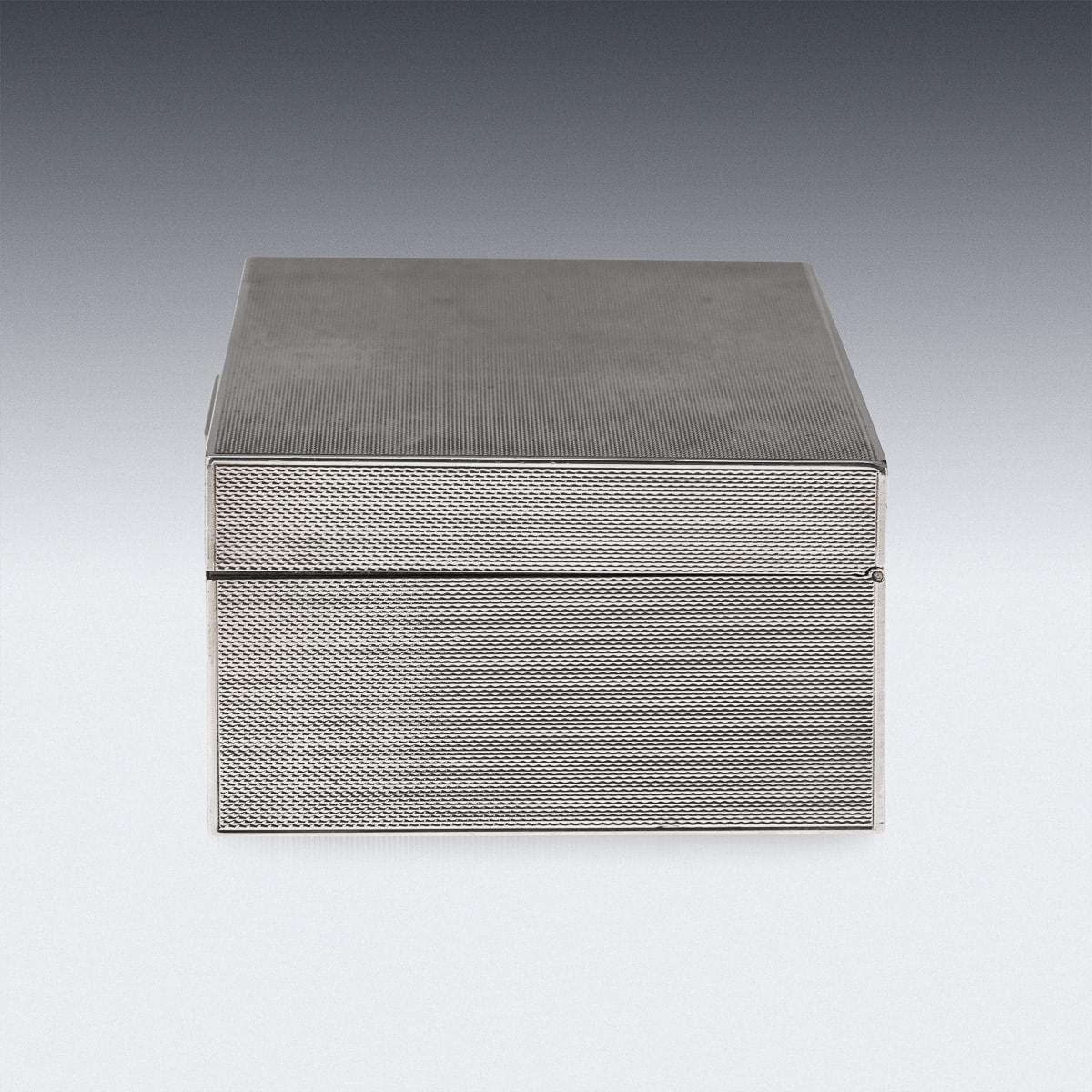 British 20th Century Solid Silver Cigar Box, C J Vander Ltd, London, c.1963 For Sale