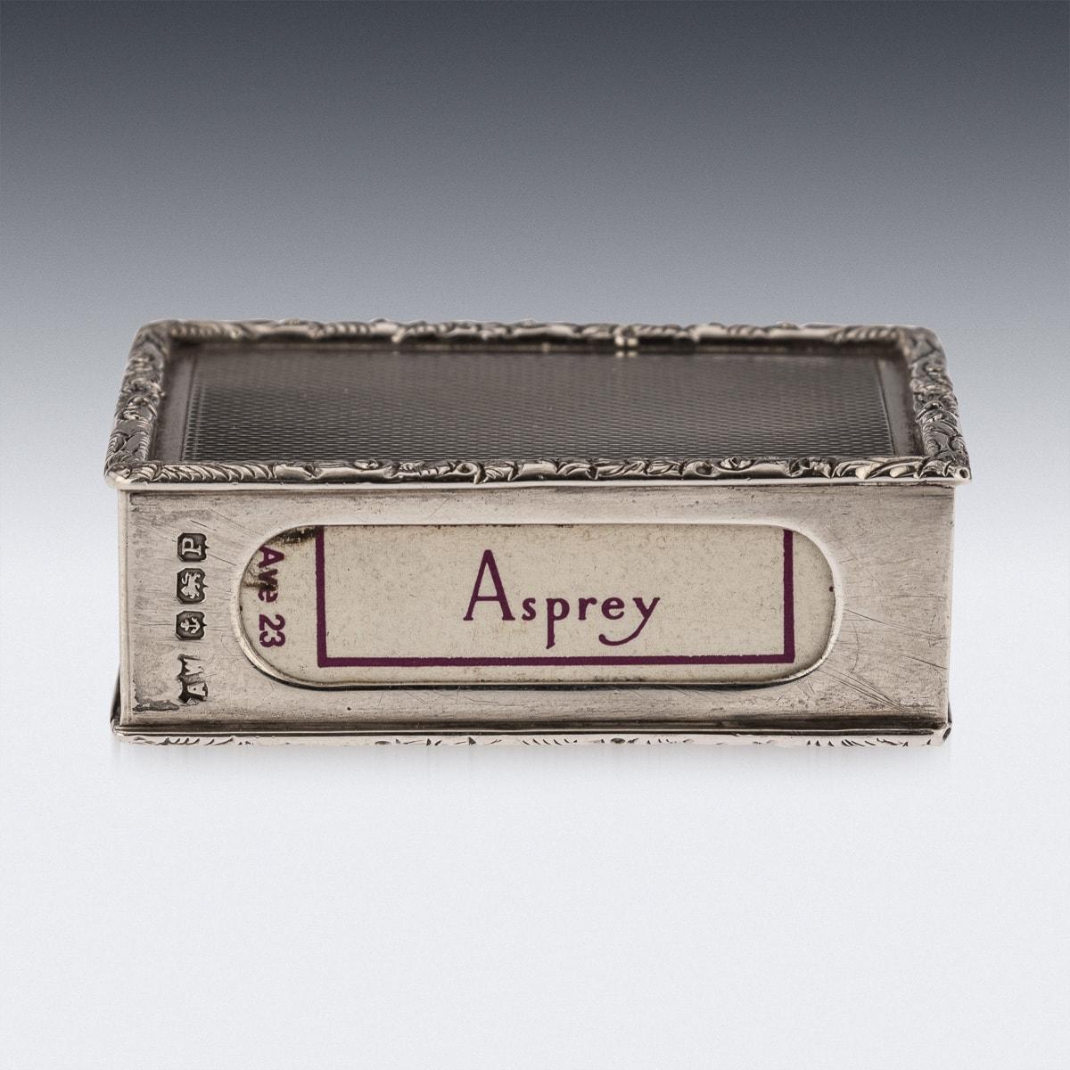 20th Century Solid Silver Cigar Box & Match Box Holder, London, c.1947 7