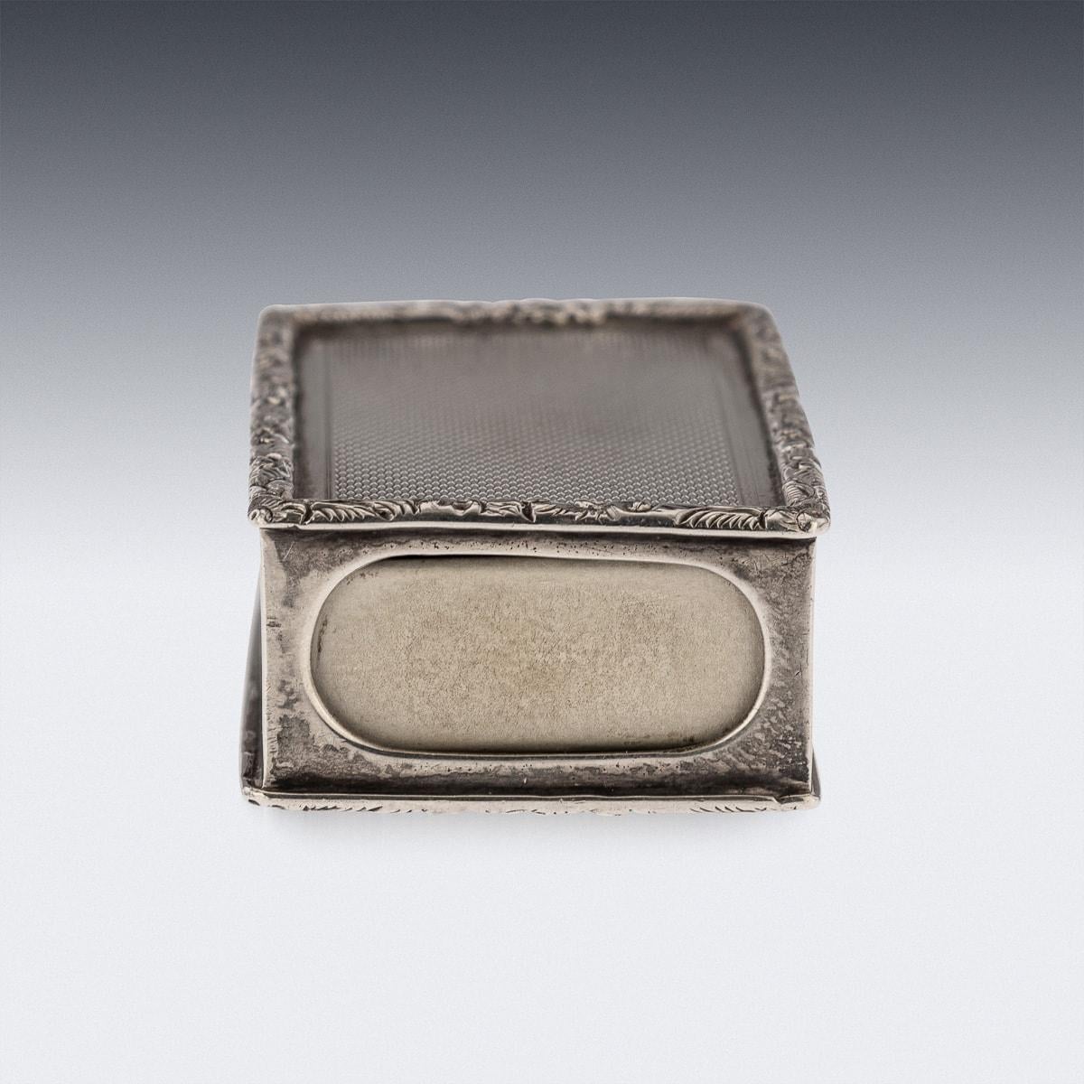 20th Century Solid Silver Cigar Box & Match Box Holder, London, c.1947 For Sale 10