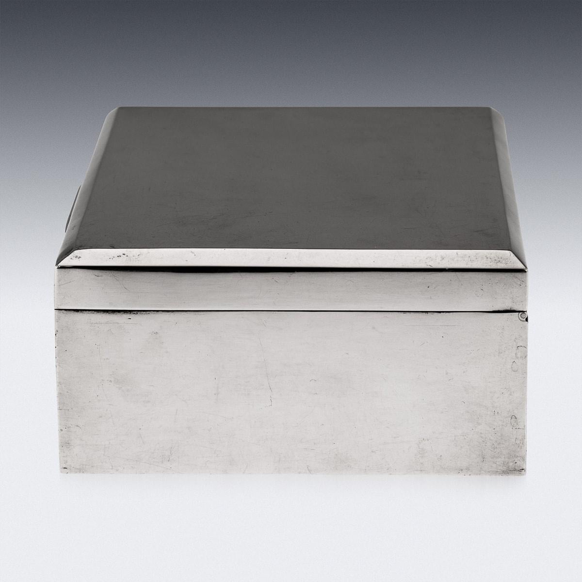 British 20th Century Solid Silver Cigar Box, Toghill & Co, c.1962 For Sale
