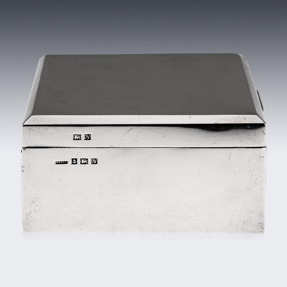 20th Century Solid Silver Cigar Box, Toghill & Co, c.1962 For Sale 1
