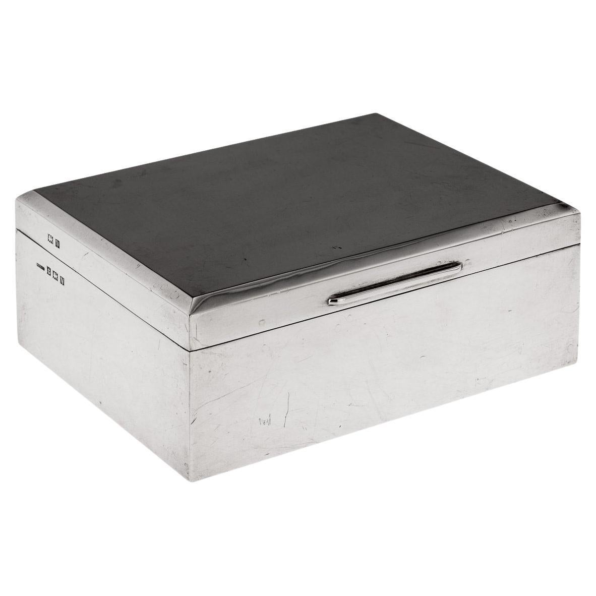 20th Century Solid Silver Cigar Box, Toghill & Co, c.1962