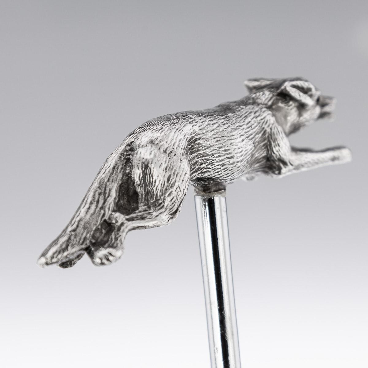 20th Century Solid Silver Corkscrew In The Shape Of A Fox, England, c.1976 For Sale 2