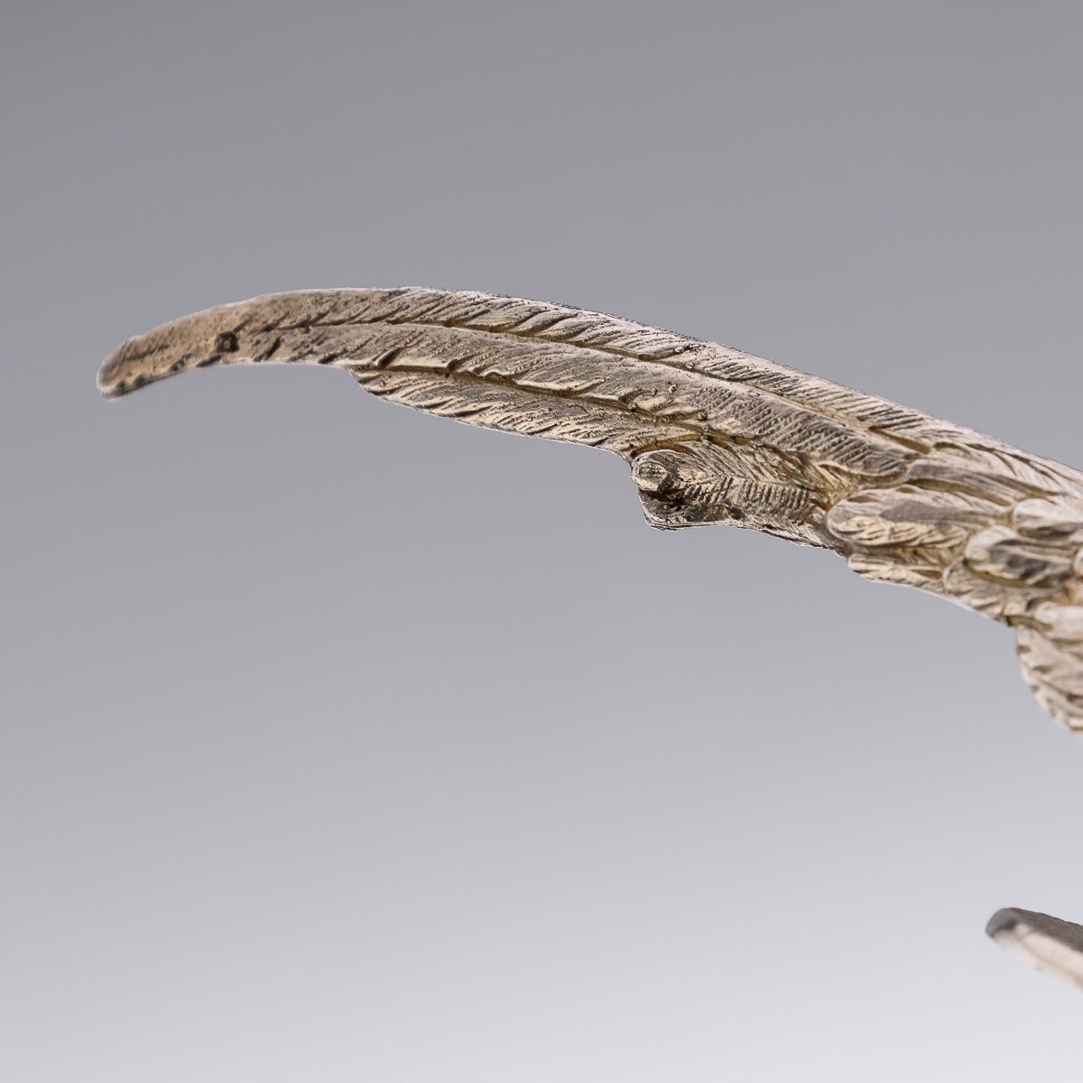 20th Century Solid Silver Corkscrew In The Shape Of A Pheasant, England, c.1991 For Sale 6