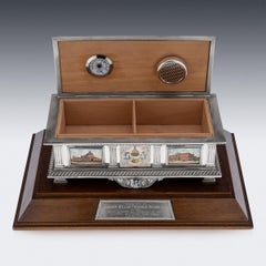 20th Century Solid Silver & Enamel St.Annes & Lytham Casket / Humidor, c.1929