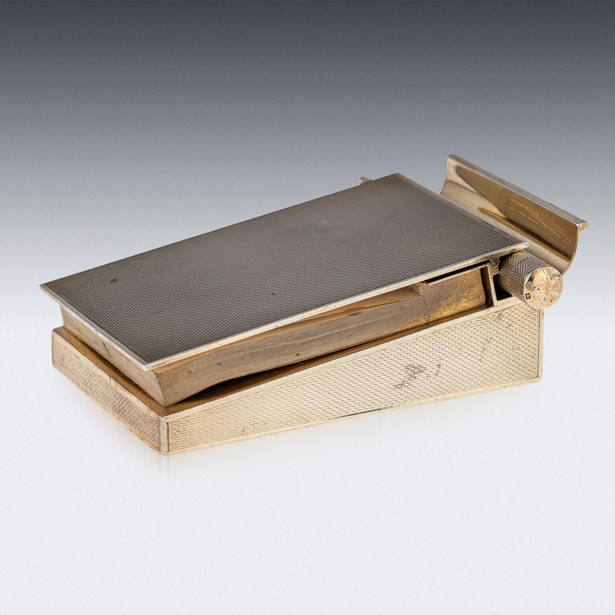 20th Century Solid Silver Gilt Notepad & Pencil, Asprey Of London, c.1962 In Good Condition In Royal Tunbridge Wells, Kent
