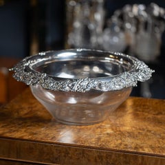 20th Century Solid Silver & Glass Bowl By Tiffany & Co, New York