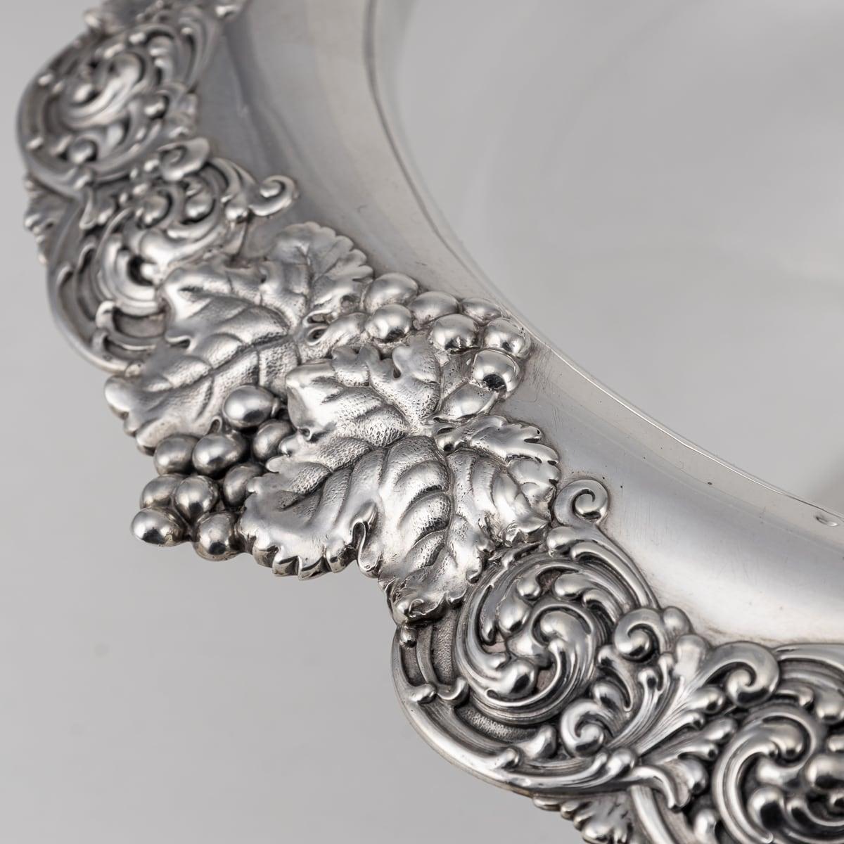 20th Century Solid Silver & Glass Bowl By Tiffany & Co, New York In Good Condition For Sale In Royal Tunbridge Wells, Kent