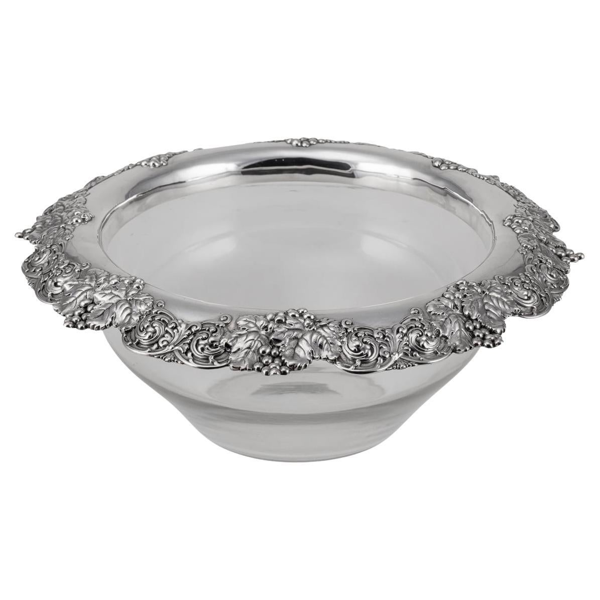 20th Century Solid Silver & Glass Bowl By Tiffany & Co, New York For Sale