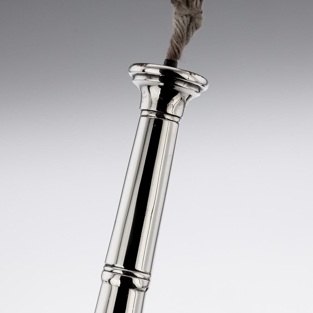 British 20th Century Solid Silver 'Hunting Horn' Table Lighter, London, C.1921 For Sale