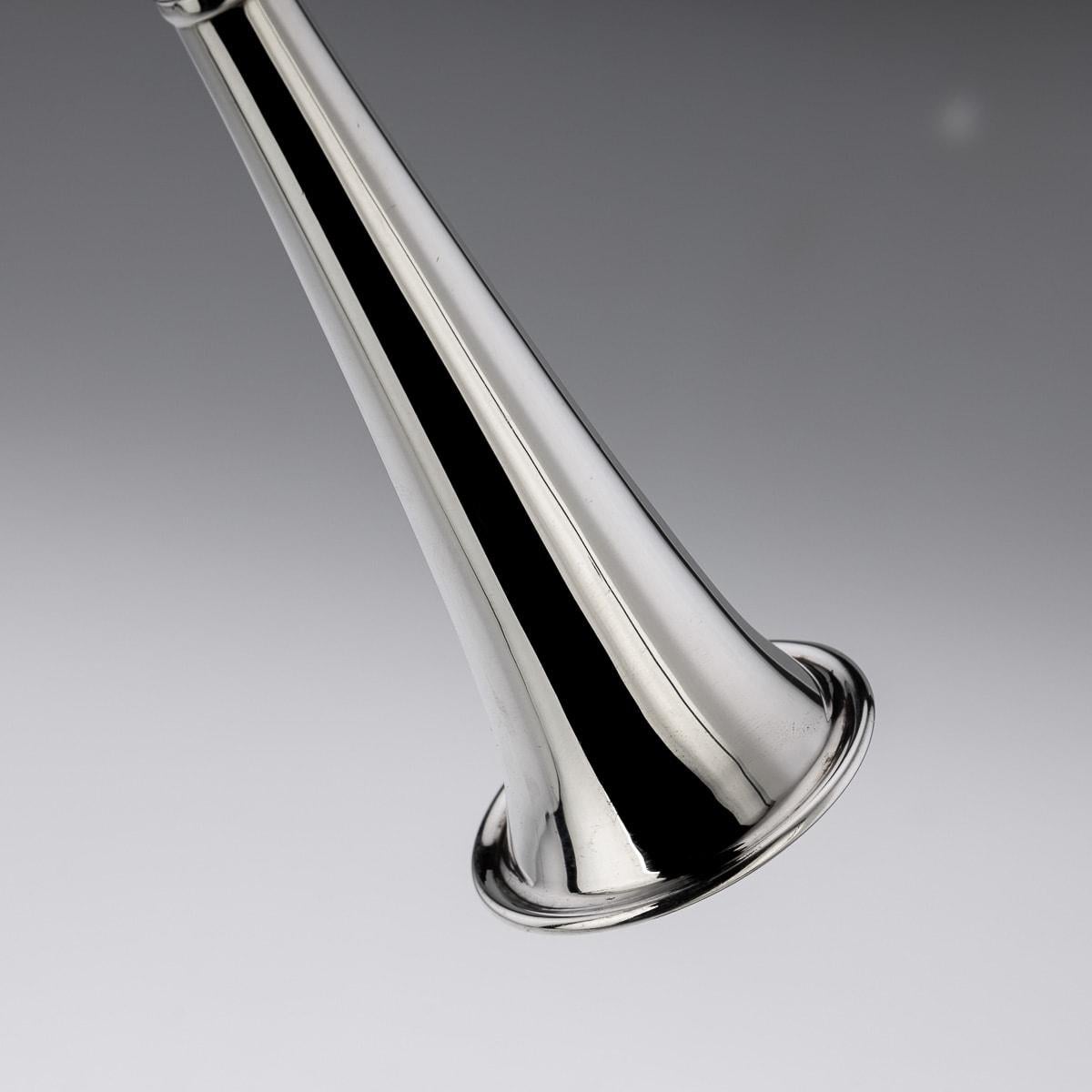20th Century Solid Silver 'Hunting Horn' Table Lighter, London, C.1921 For Sale 1