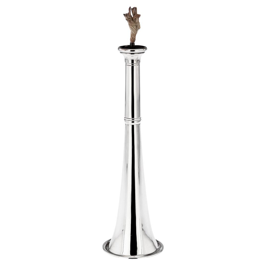 20th Century Solid Silver 'Hunting Horn' Table Lighter, London, C.1921 For Sale