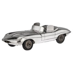 Vintage 20th Century Solid Silver Jaguar E-Type Model Of A Car, L Donati, c.1960