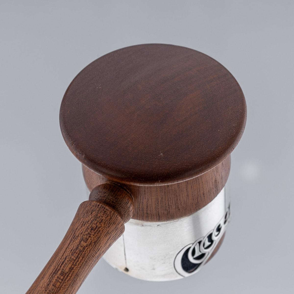 20th Century Solid Silver Mounted Auctioneers Gavel, London c.1989 For Sale 10