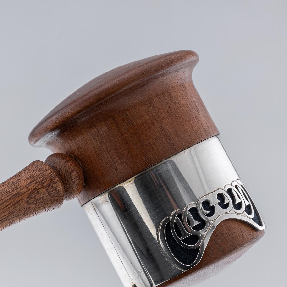 20th Century Solid Silver Mounted Auctioneers Gavel, London c.1989 For Sale 11