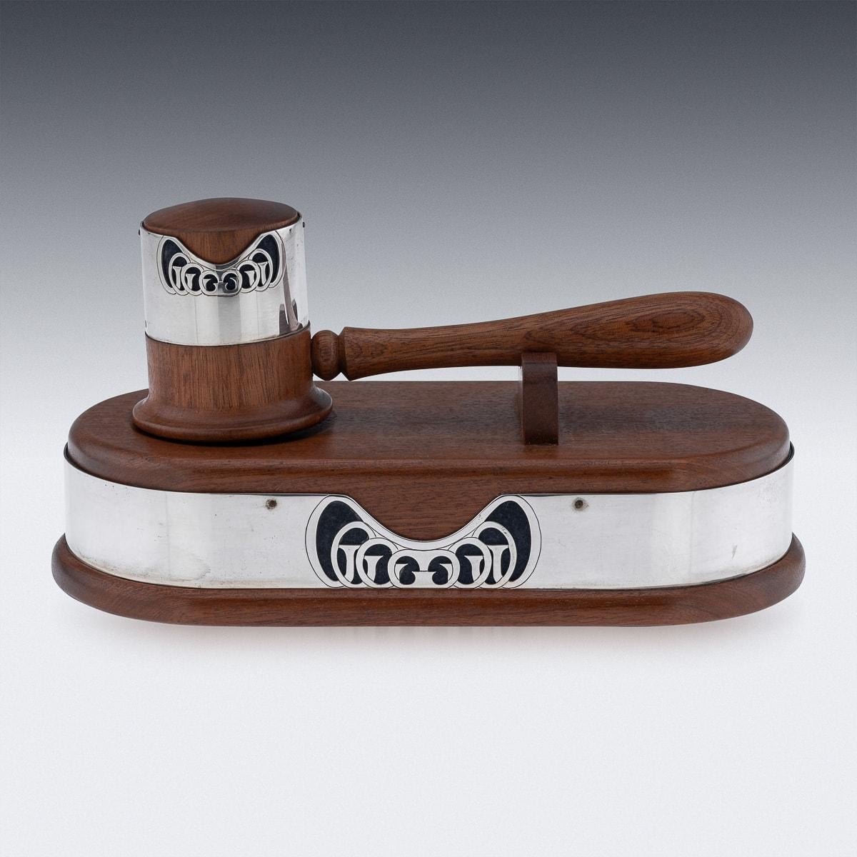 Other 20th Century Solid Silver Mounted Auctioneers Gavel, London c.1989 For Sale