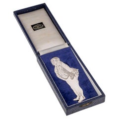 20th Century Solid Silver Novelty Bookmark Of Samuel Pickwick, London, c.1975