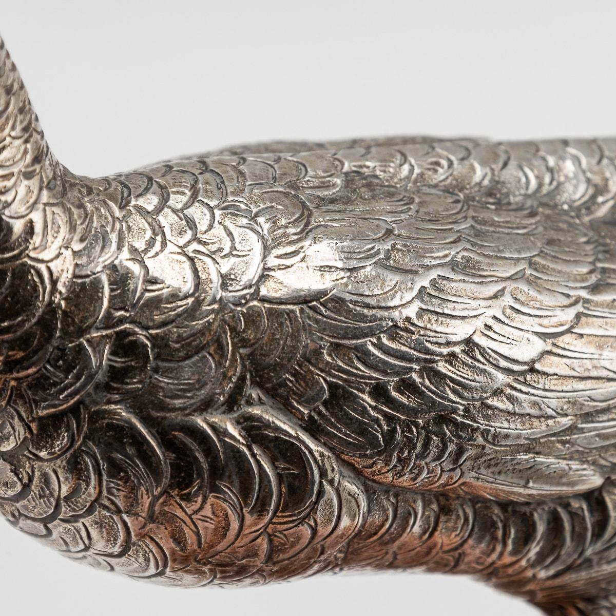 20th Century Solid Silver Ornamental Pheasants, Hanau, Germany 6