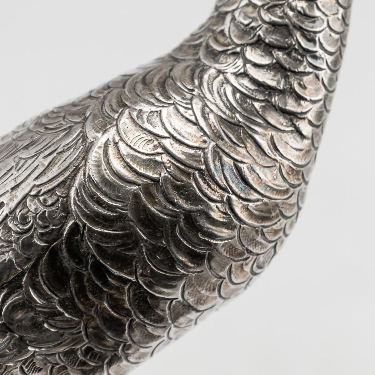 Ornamentale Pheasants aus massivem Silber des 20. Jahrhunderts, Hanau, Deutschland im Angebot 16