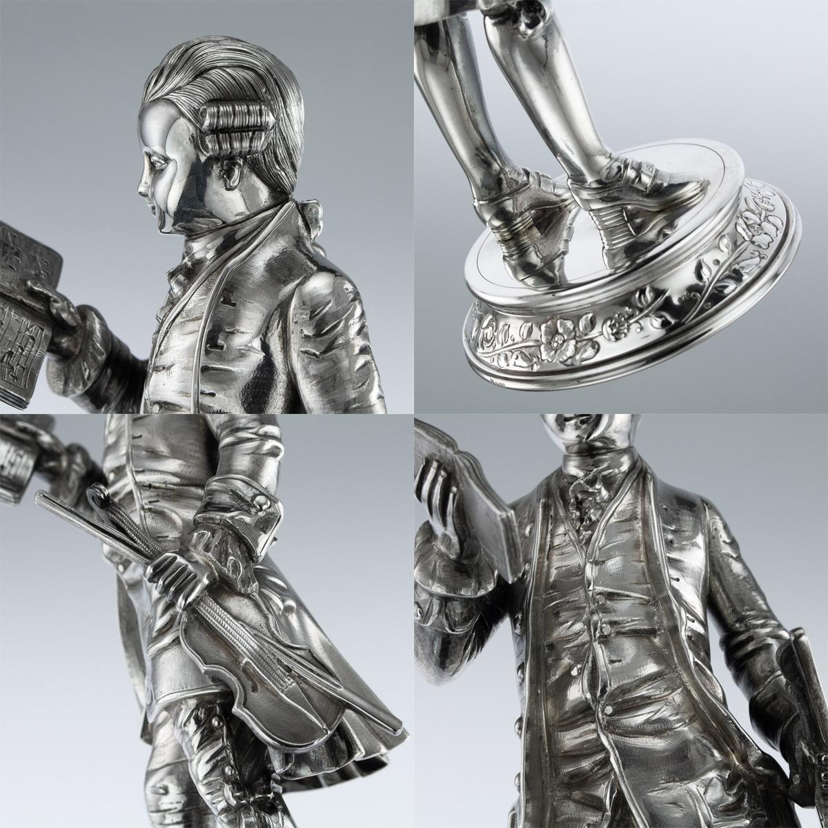 20th Century Solid Silver Pair of Figures by Garrard & Co, circa 1986 3