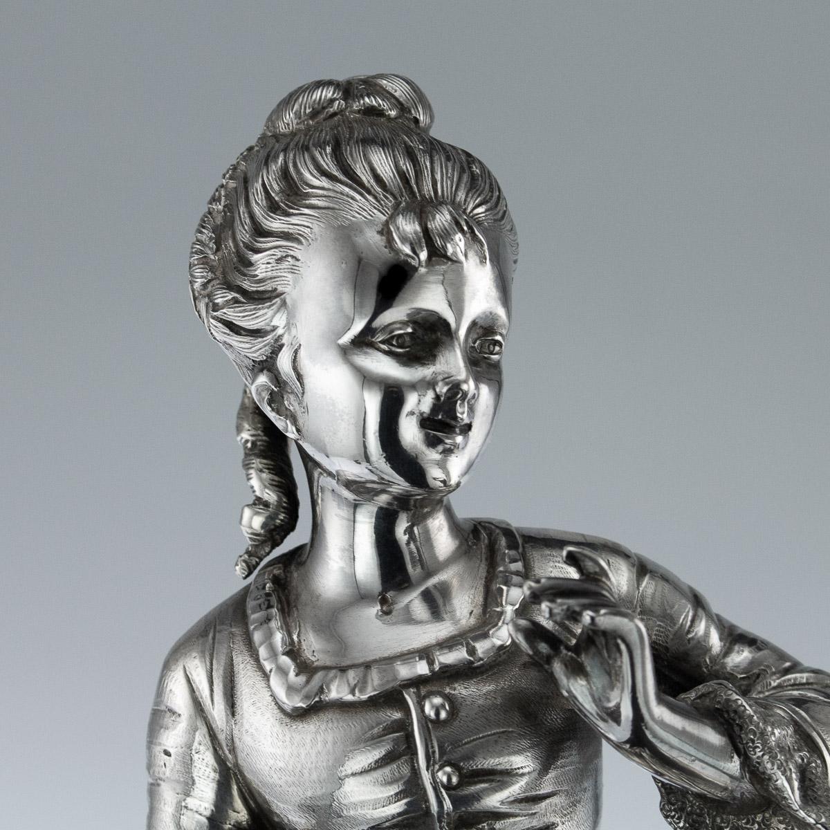 20th Century Solid Silver Pair of Figures by Garrard & Co, circa 1986 4